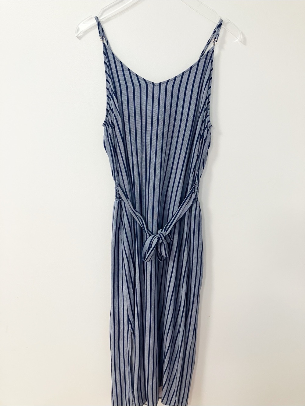 Carve Designs | Blue Striped Macy Tie Front Maxi Dress XL Boho Chic Nautical